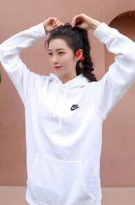 Nike Club Thermal-Lined Hooded Knit Sweatshirt For Men, White - 白色 - 查看 7