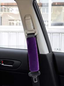 2件/4件装毛绒安全带肩垫，防摩擦颈部保护，通用型汽车安全带垫套，柔软舒适，适用于驾驶员和乘客，提升车辆安全性，汽车内饰配件 - 紫色 - 查看 2