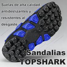 TopShark Sandalias de hombre, elegante diseño calado, ligeras y transpirables, suaves y duraderas, adecuadas para varios atuendos, perfectas para descansar en casa o salir. - Gris - Ver 3