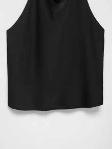 Seelio Summer New Women's Fashion Satin Texture Elegant Halter Neck Top Black - Black - View 11