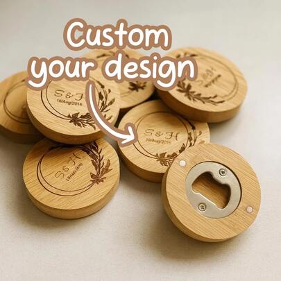 Customized Personalized Wooden Bottle Openers - Customized Carved Magnetic Bottle Openers, Wedding Gifts, Groom Gifts, Singles' Party Gifts, And Souvenirs