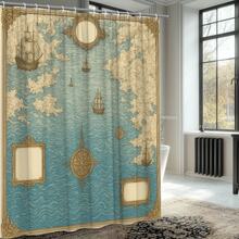 Nautical Vintage Shower Curtain With  And Design - White - View 4