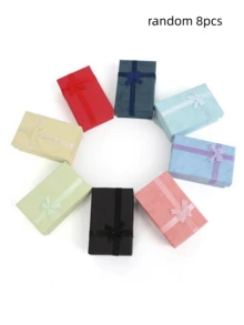 1pc/4pcs/8pcs Cloud Paper Series Gift Boxes, Bow Jewelry Packaging Boxes - Black - View 8