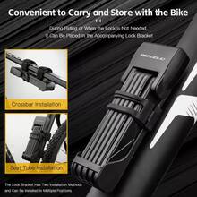 Folding Lock Bicycle Lock Combination Lock With Holder 2 Keys Motorcycles - A - View 2