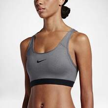 Nike Classic Padded 純色中強度支撐運動內衣 女款 灰色 - 灰色 - 查看 5