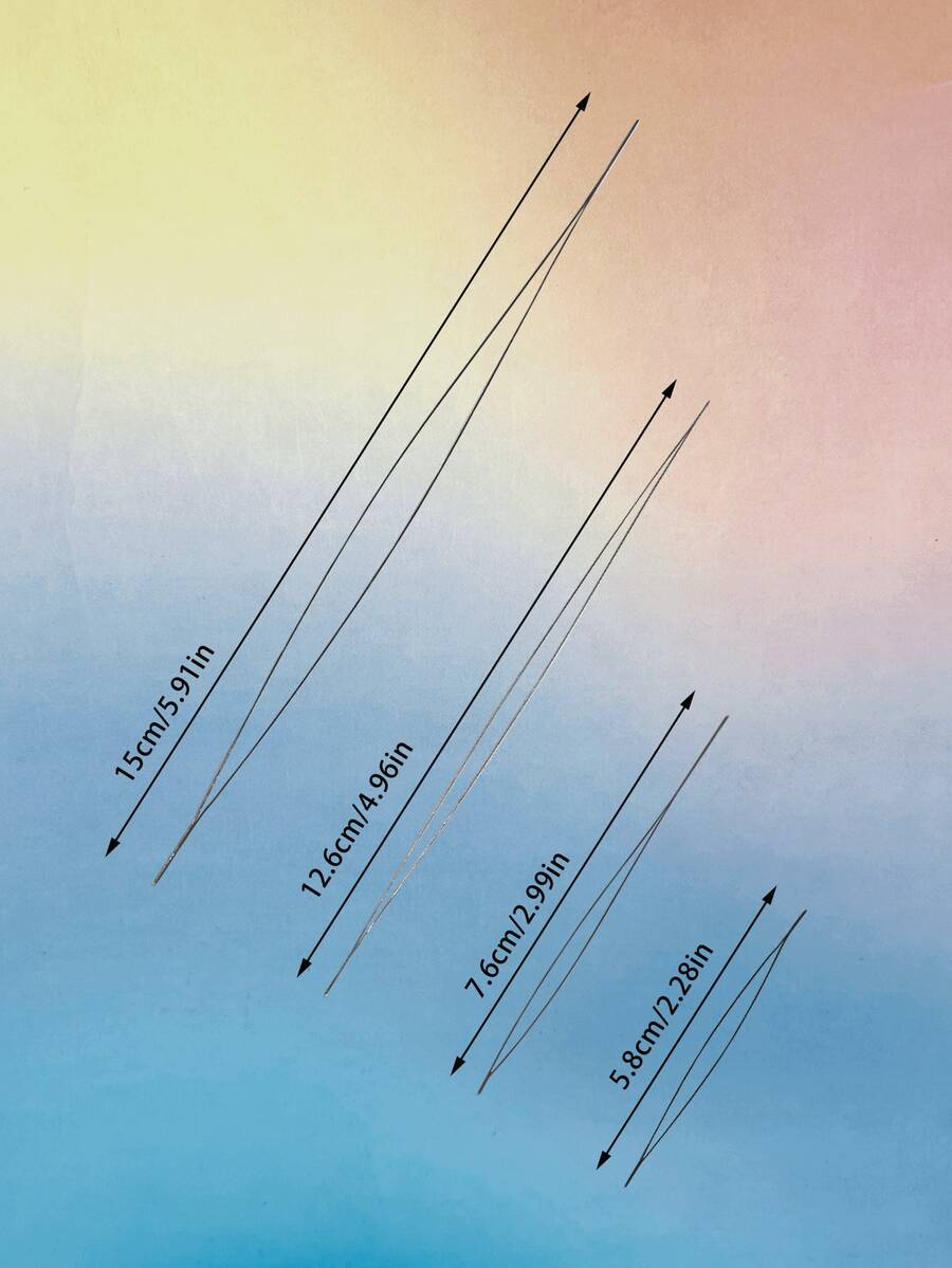 Set de 5 agujas curvas con cuentas, adecuadas para herramientas de fabricación de joyas DIY para principiantes, para pulseras y collares - Plateado - Ver 1