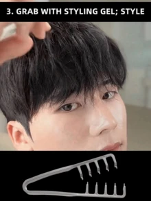 1pc Volumizing Wide-Tooth Comb - Suitable For Men, Fluffy Texture, Made Of ABS Plastic With Textured Handle, Fits All Hair Types, Great For Household Use - A - View 8