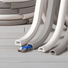 1卷2米/78.74英寸自粘式电缆套管 - 墙面和地面电缆管理系统，安装简便，隐蔽式电缆解决方案，简约电缆槽，柔性电缆盖 - 彩色 - 查看 2