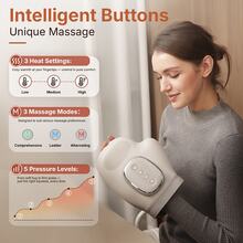 1 Portable Wireless USB Charging Smart Hand Massager, 5-Speed Intensity Massage Hand Massager With Intelligent Timing, Multi Speed Massage Mode, Multi Speed Hot Compress Mode, Ergonomic Design, Suitable For Home Office Use At Any Time, Parents' Gift - White - View 4