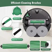 适用于 iRobot Roomba Plus 405 套装/505 套装/507 套装的 1/6/8/16/25 件装扫地机器人配件，包括 2 个主刷、6 个尘袋、6 个拖布、4 个滤网、6 个边刷和 1 个清洁工具 - 彩色 - 查看 3