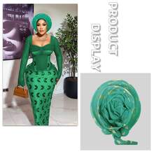 Feather & Foil Embellished Multi-Layer Nigerian Wedding Headwrap - Multicolor - View 3