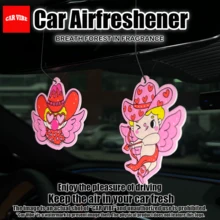 PINK COWBOY STYLE Kewpie Design, Car Hanging Rearview Mirror Scented Tablets,,Car Air Freshener,Car Scented Tablet, Car Air Freshener, Rearview Mirror Hanging Decoration,Car Decoration Pendant,Car Interior Accessories, Special Gifts For Friends, Durable Paper-Based Fragrance For Vehicles, No Alcohol, Easy To Use, Playful Design - Cowboy Cupid - View 1