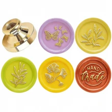 BAOFALI 1 đầu con dấu sáp họa tiết hoa (không kèm cán) - Con dấu sáp hình lá - Con dấu sáp hình cây cỏ - Con dấu sáp hoa dại cho thiệp mời đám cưới - Con dấu sáp đóng gói quà tặng - Một cỡ - Xem 2