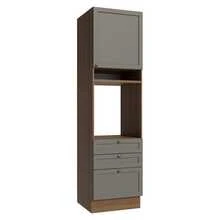 Mueble Para Horno Y Microondas Madesa Vik 60cm 3 Cajones MG - Marrón y Gris - Ver 12