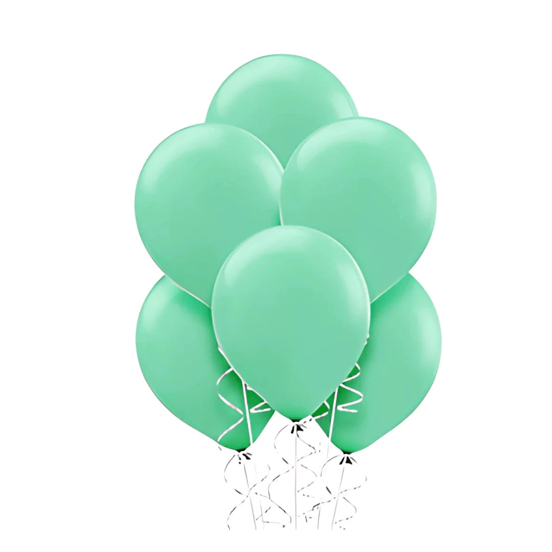 Pack de 100 Globos de Látex Premium 25 cm Ideal para Decoración de San Valentín, Eventos, Fiestas, Arcos y Decoración Profesional - Azul menta - Ver 1