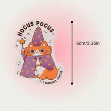 Cute Cat Biting Knife Shape Magic Cat Stickers - Adorable Purple And Orange Cats, Magic Design Waterproof Vinyl Decals, Suitable For Notebooks, Planners, Scrapbooks, Farmhouse Decor - Easy To Peel And Stick, Planner Decor, Diary Decor, Magic Theme, High-Quality Printing Glossy, Single Use - Vinyl - View 2