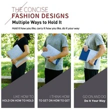 FIORIA Portable Protection, Laptop Bag. Slim Design, Lightweight And Comfortable, Only About 2.8mm Thick. Made With Premium Microfiber Fabric (Microfiber Reinforced Polyurethane Leather), Smooth To The Touch, Waterproof, Leak-Proof, Wear-Resistant, Age-Resistant, Wrinkle-Free, And Deformation-Resistant. The Integrated Flip-Top Can Also Be Used As A Temporary Mouse Pad. - Rose Gold - View 3