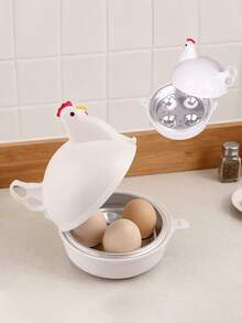 1Pc Chicken Shaped Microwave Egg Cooker, Plastic Boiler Steamer With 4 Egg Capacity, Fast Egg Cooker, Hard And Soft Boiled Egg Machine, Food Mini Egg Poaching Container - Multicolor - View 8
