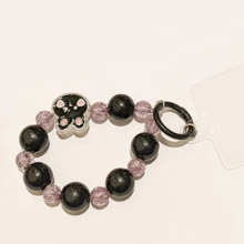 1 pièce Bracelet perlé coloré avec pendentif lapin bonbon mignon, accessoire de dragonne de téléphone adorable, cadeau pour les filles, porte-bonheur lapin, convient aux filles/couples, bracelet en verre d'agate imitation, cadeau idéal pour la Fête des Mères, Pâques, compatible avec Android et la plupart des smartphones, cadeaux pour la mère, la famille, les amis, les enfants, anniversaire, chaîne de téléphone pour les fêtes - Multicolore - Voir 7