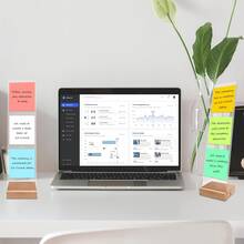 1 bảng ghi nhớ bằng acrylic có thể tháo rời kèm giá đỡ, kẹp giữ giấy ghi chú cho bàn làm việc, phụ kiện văn phòng, bảng bần, bảng ghim, bảng tầm nhìn - 1 bộ - Xem 5