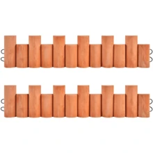 Butterslay 2PCS Garden Fences Wooden Landscape Border Edging Outdoor Short Fence Garden Log Rolls For Decorative Courtyard Patio Pathway, Brown - màu nâu - Xem 12