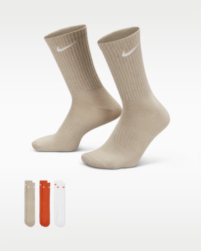 Nike 3 Pairs Valentine's Day Quick-Dry Mid-Calf Training Socks, Lightweight Everyday Wear SX7676-902