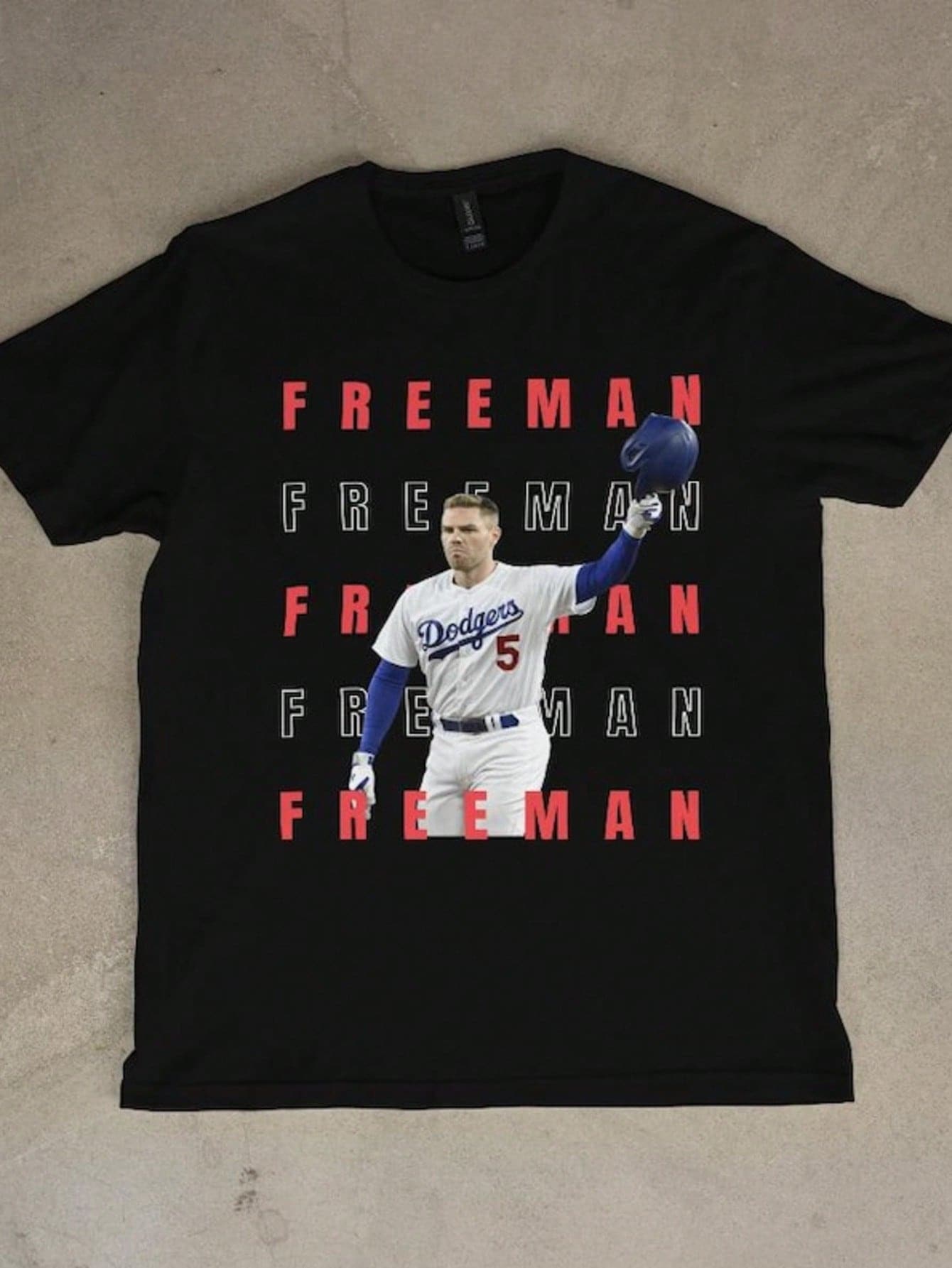 Los Angeles Baseball Dodgers Freeman Shirt Baseball Player Shirt - 黑色 - 查看 1