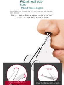 Rounded Tip Nose Hair Scissors, Eyelash Scissors, Eyebrow Trimmer, Stainless Steel Pointed Tip False Eyelash Makeup Scissors, Sewing Scissors For Home Use - Multicolor - View 3