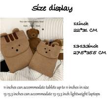 Funda para portátil/tableta de 10-14 pulgadas con diseño lindo de oso y pato estilo coreano, estuche ligero para estudiantes, opciones de multicolor (sin monedero/dije) - Multicolor - Ver 4