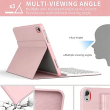 TenYide 书本式平板电脑保护套，键盘保护套，超薄蓝牙键盘+平板电脑保护套带支架，防摔/防震/防尘/防指纹，键盘保护套兼容iPad 5/6/7/8/9/10/11代（A16）、iPad Pro 11/Pro 12.9/Pro 13、iPad Air 1/2/3/4/5/6/11/13，保护套包含可拆卸无线键盘、电池和保护盖，兼容三星Galaxy Tab系列/iPad系列。 - 粉色 - 查看 1
