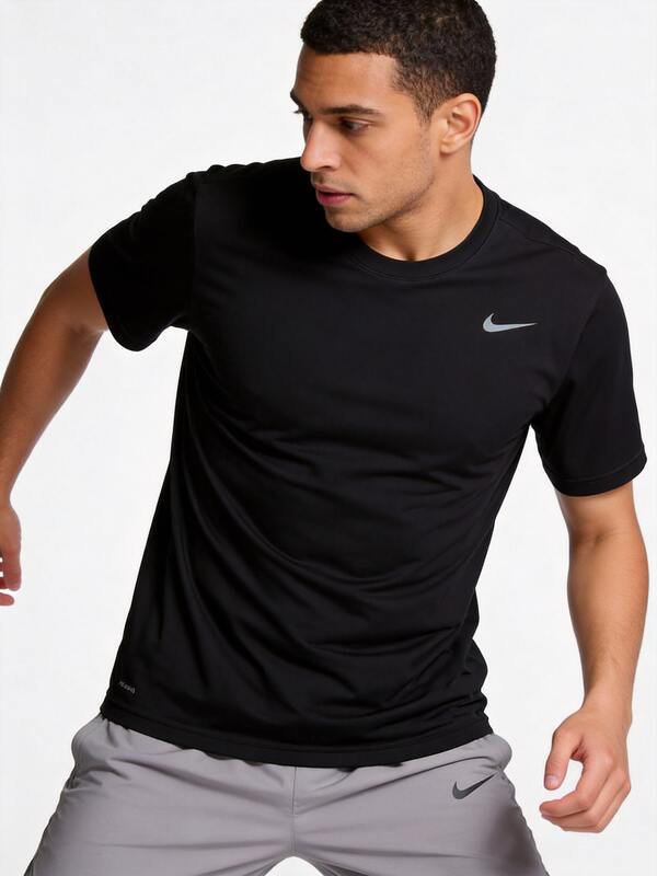 Nike Men's Fitness Gym T-Shirt, M NK TM LEGEND SS CREW ZTS, Outdoor Sports, Casual, Comfortable, Black, Soft Short Sleeve T-Shirt For Men, HF0507-010
