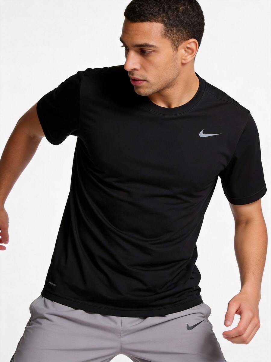 Nike Áo thun thể thao nam M NK TM LEGEND SS CREW ZTS, thể thao ngoài trời, thường ngày, thoải mái, màu đen, áo thun ngắn tay mềm mại dành cho nam, HF0507-010 - màu đen - Xem 1