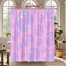 Cute Pink Bubble Shower Curtain S Bathroom Decor - White - View 2