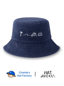 1 Mũ tai bèo cổ điển unisex đã qua xử lý - Họa tiết cây cọ nhiệt đới, sóng biển, rùa và mặt trời - Có sẵn các tông màu đất (đen, xanh navy, xám, kaki) và màu nổi bật (đỏ tía, vàng nghệ) - Chất liệu mềm mại, dễ gấp gọn, thích hợp cho kỳ nghỉ biển và du lịch đảo. - bãi biển - Xem 2