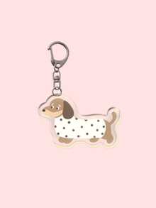 1 Stück süßer Dackel Schlüsselanhänger Anhänger, geeignet für den täglichen Gebrauch und als Urlaubsgeschenk, Dackel Schlüsselanhänger, geeignet als Schulmaterial - Verschiedenfarbig - Übersicht 4