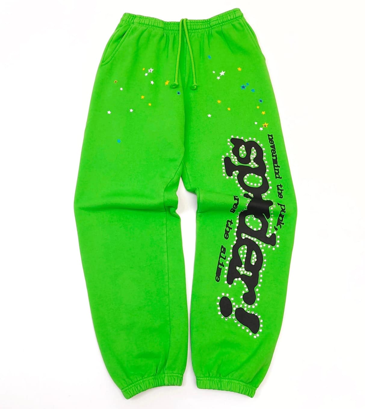 SP5DER Spider Worldwide Tracksuit Hoodie Set Cobweb Spider Style, Letter Print, Hip Hop Hoodie Pant Casual Track, Couple MatchingDesign, Designed For Both Men And Women - Quần xanh - Xem 1