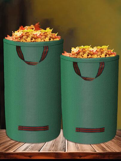 Garden Leaf Bags, Upright Large-Capacity Pp Coated Waterproof Miscellaneous Storage Bags | , Twig And Leaf Collection Bags | Extra-Large Capacity Green Garbage Collection Bags | Garden Garbage Bags | Backyard Waste Paper Bags | Thickened Fabric Specifically For Leaves, Reusable, Splash-Proof, Wear-Resistant, Dirt-Resistant And Easy To Clean