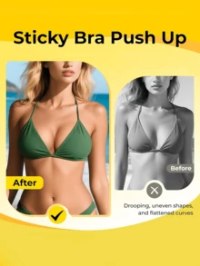 1 Pair Of Double Sided Self-Adhesive Bra Pads Double-Sided Sticky Bra Pads Inserts Ultra Instant Lift Bra Inserts Push Up Bikini Pad For Swimsuit Sports Bra,1 Pair Of Double Sided Self-Adhesive Bra Pads, Chest Pads Adhesive Pads, Reusable Padding Pads, Bra Bikini Invisible Thickened Chest Pads Waterproof For Swimming | 10 Nip Covers Free - 10 乳貼 - 查看 3