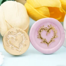 BAOFALI 1 đầu con dấu sáp họa tiết hoa (không kèm cán) - Con dấu sáp hình lá - Con dấu sáp hình cây cỏ - Con dấu sáp hoa dại cho thiệp mời đám cưới - Con dấu sáp đóng gói quà tặng - Một cỡ - Xem 22