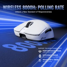 ATTACK SHARK X8ULTRA 无线游戏鼠标，42000 DPI，3950MAX 传感器，55g 轻量鼠标，8K Hz 轮询率，Nordic52840 芯片，三模 2.4GHz/Type-C/蓝牙 5.0，兼容 PC/Linux - 彩色 - 查看 4