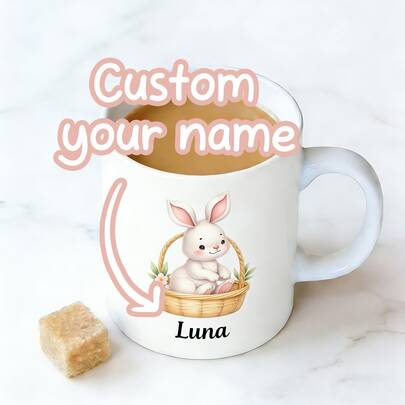 Customized Easter Egg Mug, Personalized Text Mug, Romantic Easter Gift For Boyfriend Or Girlfriend, Suitable For Kitchen, Living Room, Bedroom, Daily Use