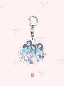1个Kpop亚克力钥匙扣，钥匙扣配件，新款牛仔钥匙扣，日常包包装饰，包包挂件，挂绳，钥匙链。适合作为礼物送给男朋友、女朋友、家人、医生、护士，也可以用作派对礼物、手机装饰等。 - 彩色 - 查看 4