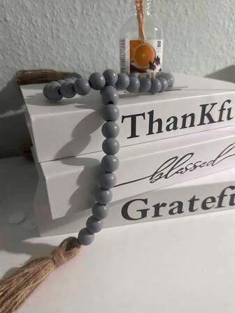 1 Set Multi-Purpose Wooden Bead Tassel Decor, With Solid Color Ropes, Suitable For Decoration, Wall Hanging, Farmhouse Decor, Candle Holders, Creative Gifts, Holiday Decorations, Birthday Party Supplies, Romantic Gifts, Home Decor, Valentine's Day Decor