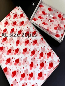 10/20pcs Romantic Red Heart Pattern Tissue Paper, 20in X 14in - Suitable For Wedding, Valentine's Day, Birthday Gift Wrapping And Filler, Holiday Party Supplies, Wedding Gifts - Red - View 10