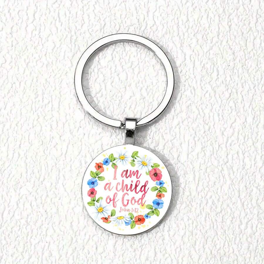 1pc I Am A Child Of God Keychain Metal_yythk - Multicolor New-3 - View 1