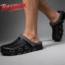 TopShark Sandalias de hombre, elegante diseño calado, ligeras y transpirables, suaves y duraderas, adecuadas para varios atuendos, perfectas para descansar en casa o salir. - Gris - Ver 5