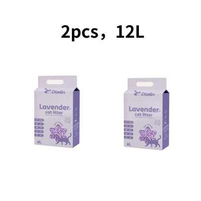 Arena de Tofu para Gatos Sabor a Lavanda | Desodorización Duradera por 7 Días | Absorción Rápida | Artículo de Higiene para Mascotas | Juego de 2 Bolsas (6L c/u) | Total 12L