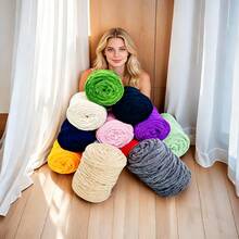 1pc Arm Knitting Bulky Chunky Yarn / 100% Polyester Soft / Cat Tail Sausage Yarn / DIY Handmade /Croche/ For Scarves/Hats/Cushions/ Pet Nests/ Home Decor / Machine Washable/ 1000g 35.27oz/ 2.2lb - Multicolor - View 10