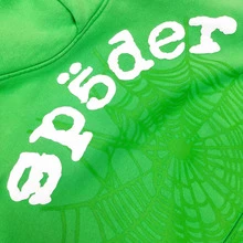 SP5DER Spider Worldwide Tracksuit Hoodie Set Cobweb Spider Style, Letter Print, Hip Hop,Long Sleeve Fashion Sweatshirt, Casual Tracksuit Long Sleeve Athletic Suit, Couple MatchingDesign, Designed For Both Men And Women - Áo hoodie màu xanh lá cây - Xem 5