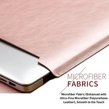 FIORIA Portable Protection, Laptop Bag. Slim Design, Lightweight And Comfortable, Only About 2.8mm Thick. Made With Premium Microfiber Fabric (Microfiber Reinforced Polyurethane Leather), Smooth To The Touch, Waterproof, Leak-Proof, Wear-Resistant, Age-Resistant, Wrinkle-Free, And Deformation-Resistant. The Integrated Flip-Top Can Also Be Used As A Temporary Mouse Pad. - Rose Gold - View 7